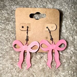 Pink Bow Earrings